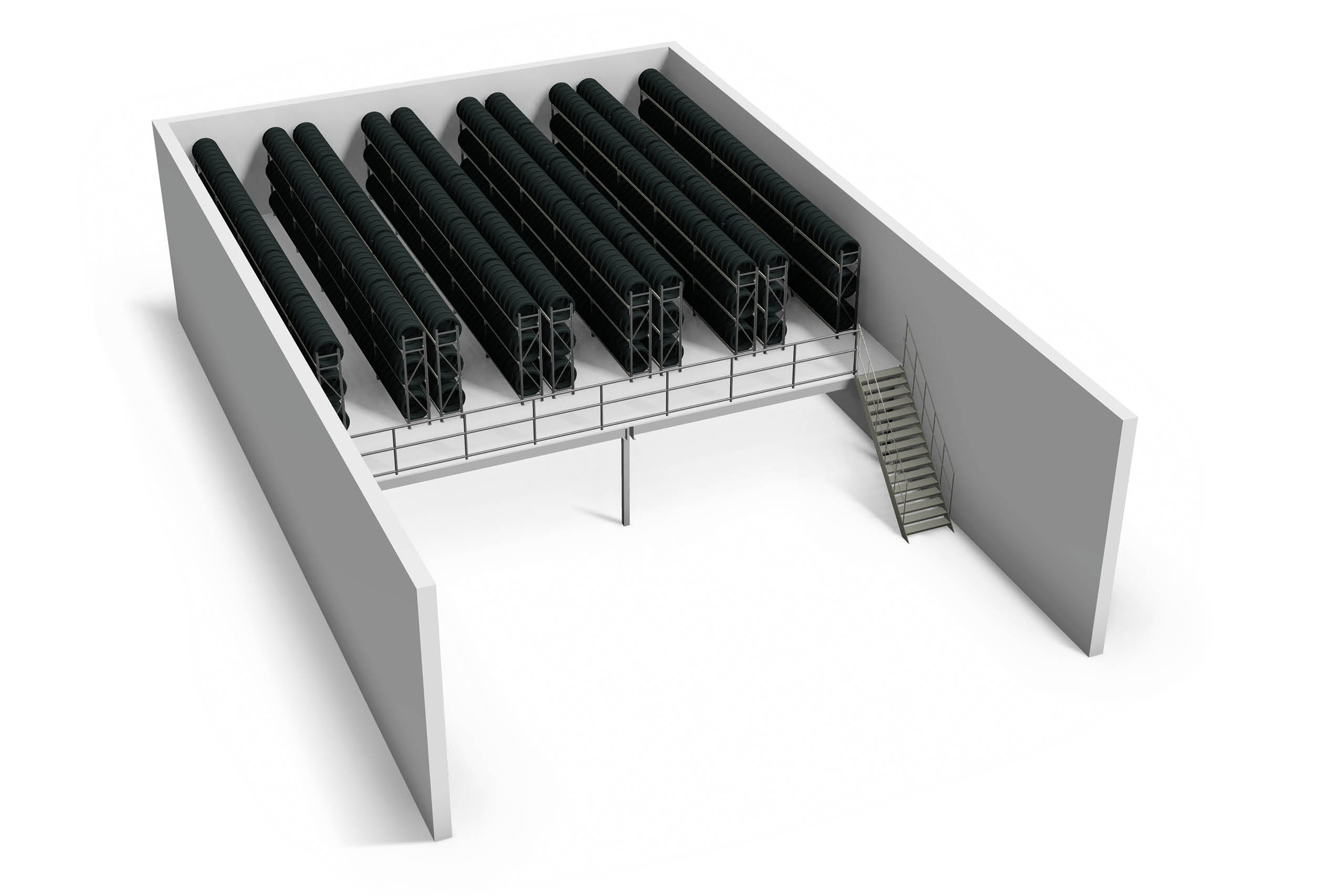 Dækreoler på en mezzanine